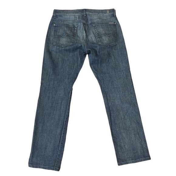 7 for All Mankind Standard Jeans Straight Leg Medium Wash Women’s Size 32 - Picture 2 of 5